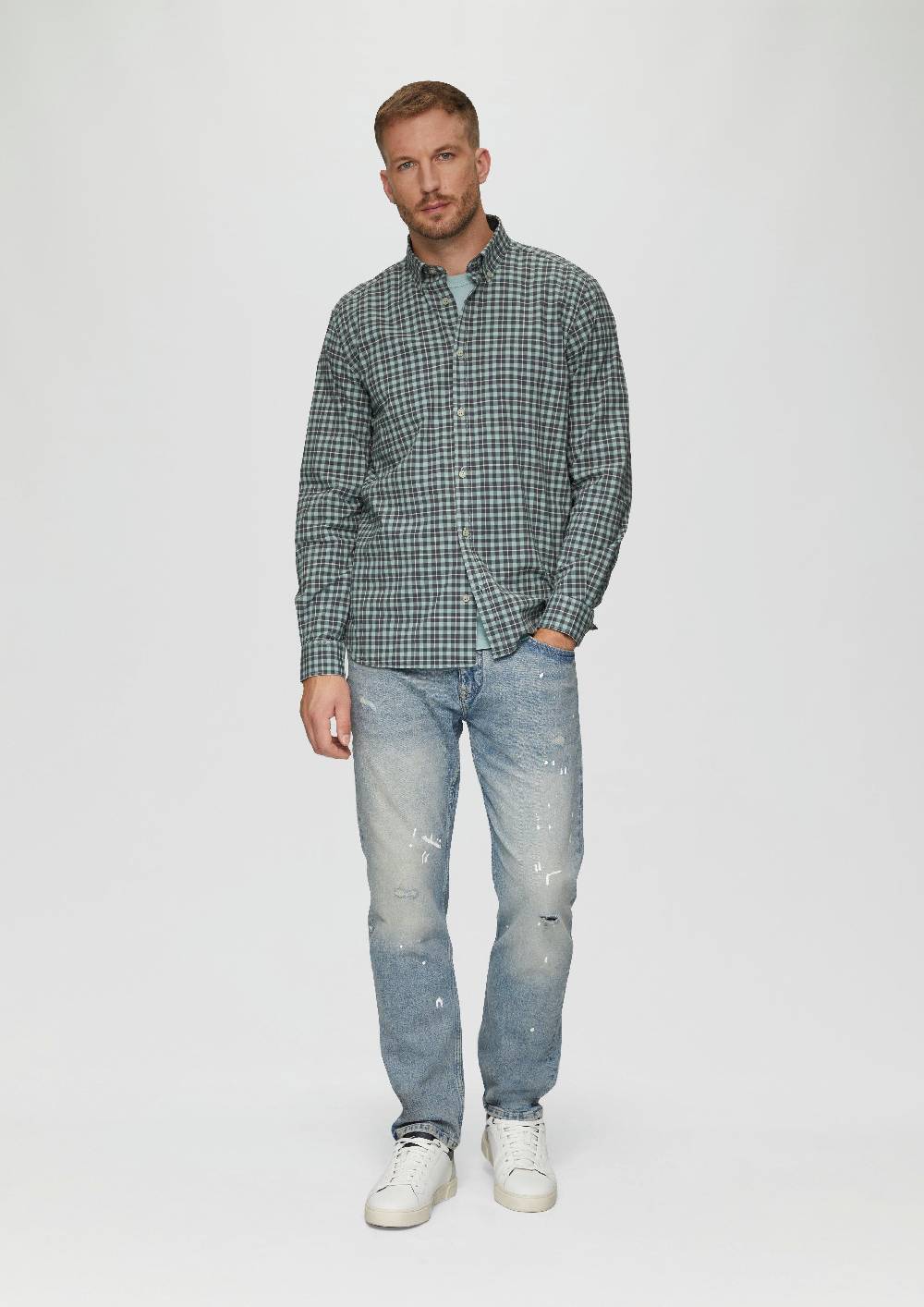S.Oliver Regular Fit: Hemd mit Button-Down-Kragen aus Baumwollstretch Große Rabatte