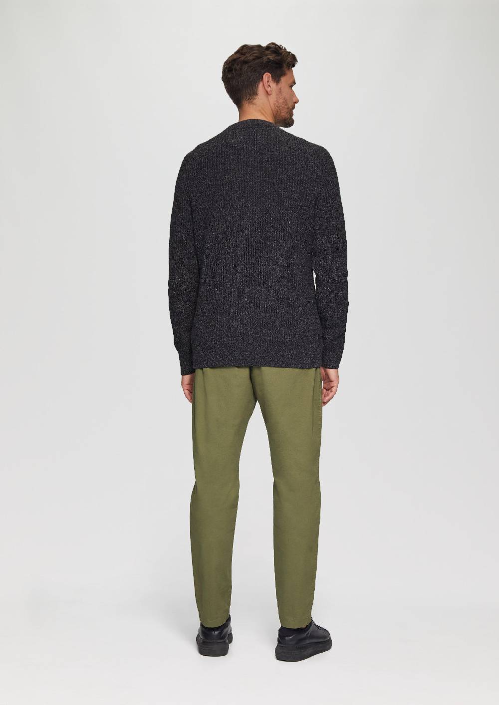 S.Oliver Melierter Pullover mit Patentmuster und Crew Neck Räumungsverkauf