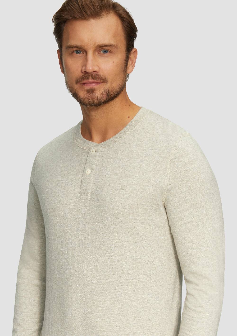 S.Oliver Meliertes Longsleeve mit Henley-Ausschnitt Super Sparpreis