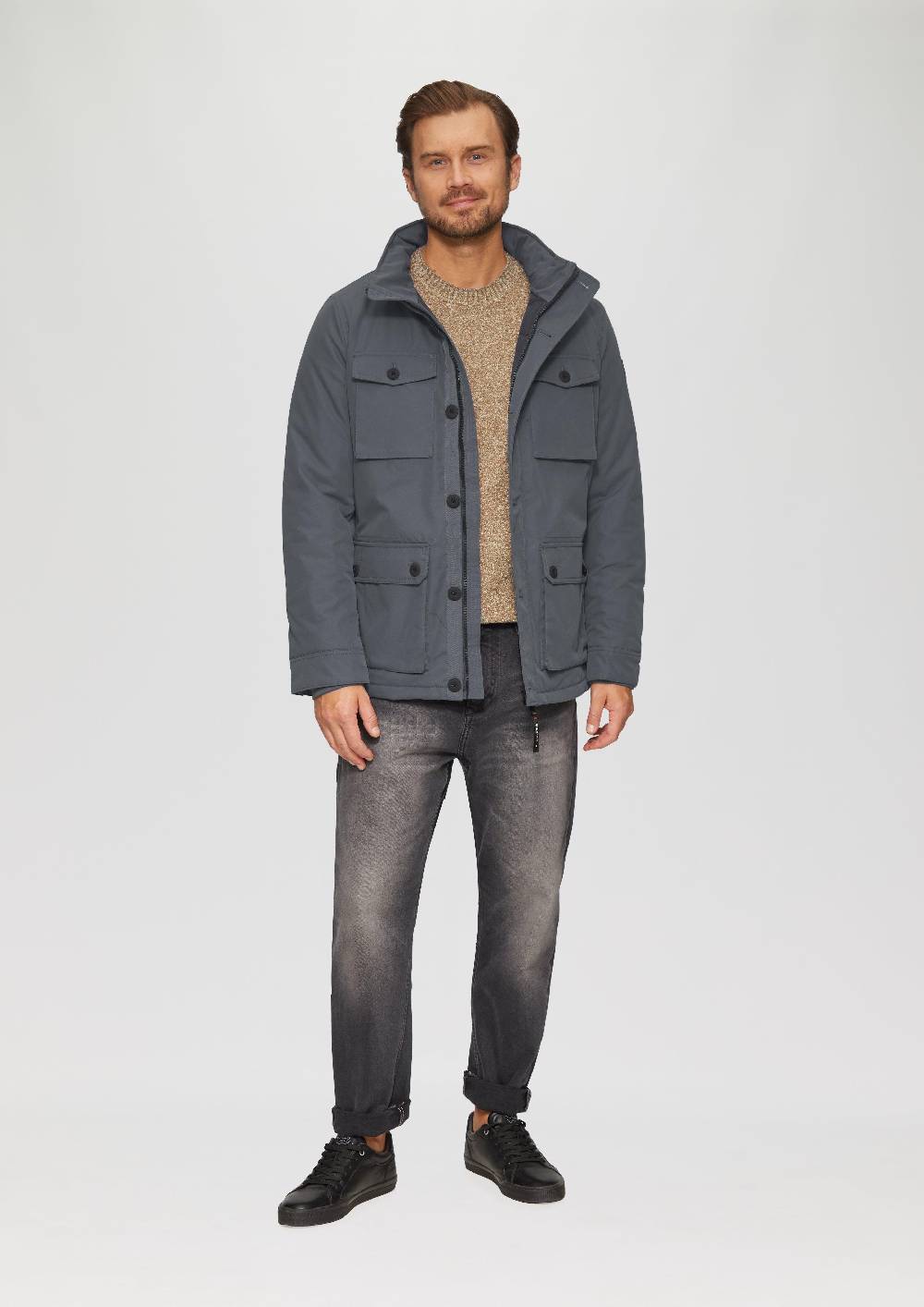 S.Oliver Gefütterte Jacke mit aufgesetzten Taschen im Utility-Stil Neueste Stile