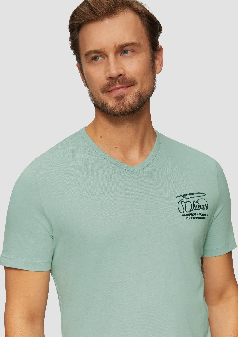 S.Oliver T-Shirt mit Logostickerei Sonderangebot der Fabrik