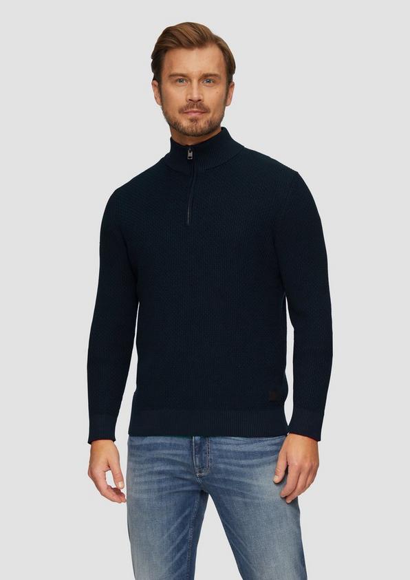 S.Oliver Strukturierter Strickpullover mit Troyerkragen Rabatte dieses Monats
