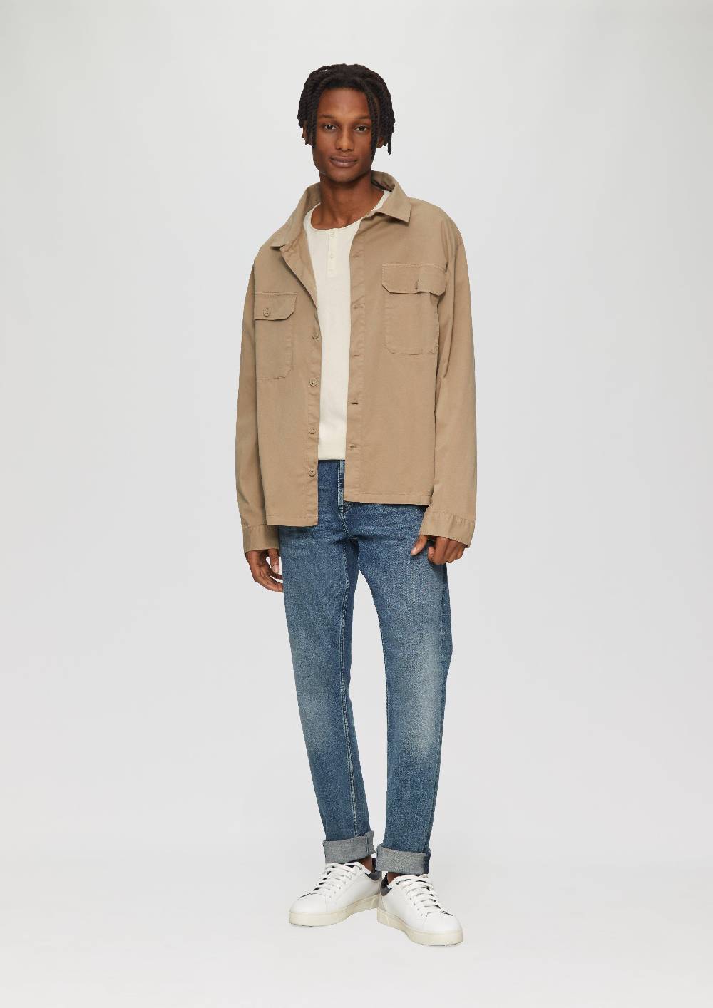 S.Oliver Gewaschenes Longsleeve mit Rollkante Online