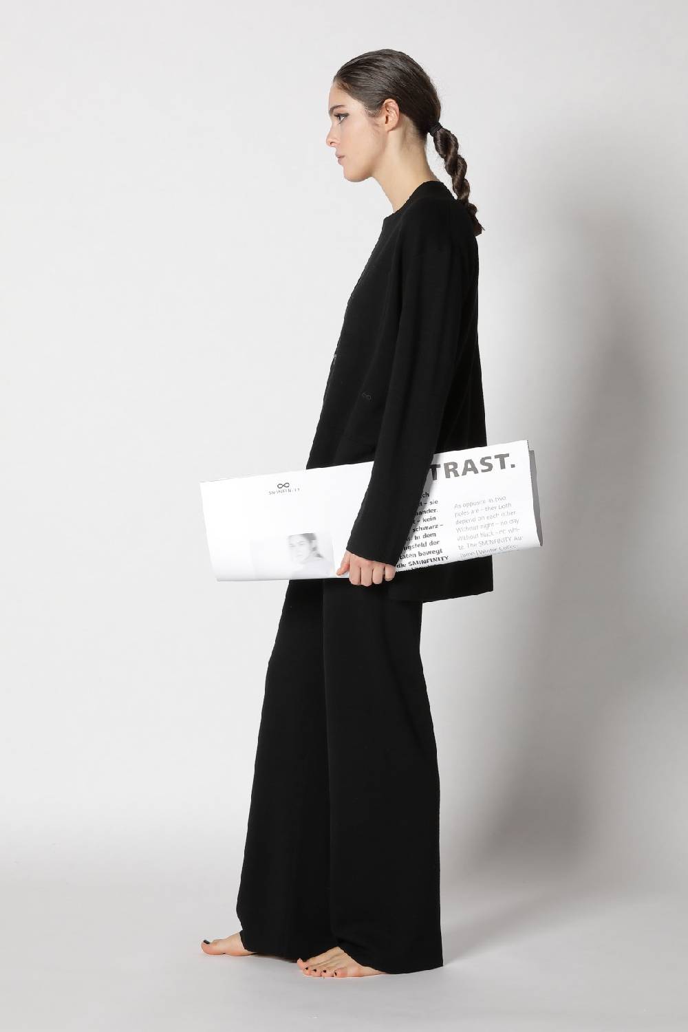 Sminfinity milano one button jacket + flowing cape jumper + milano palazzo pants Tiefpreis