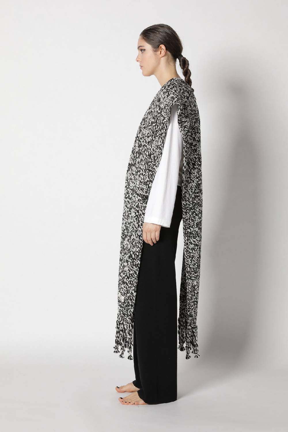Sminfinity stretchy crewneck + milano palazzo pants + contrast mouliné scarf Begrenzte Freigabe