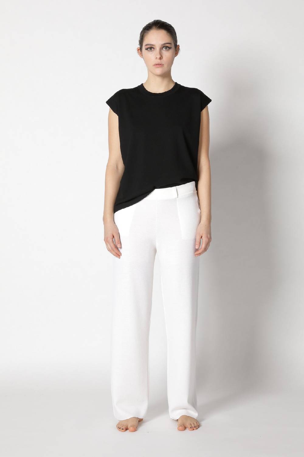 Sminfinity stretchy shell top + contrast mouliné scarf + milano palazzo pants Letzter Tag