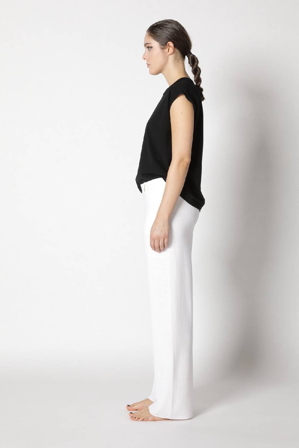 Sminfinity stretchy shell top + contrast mouliné scarf + milano palazzo pants Letzter Tag