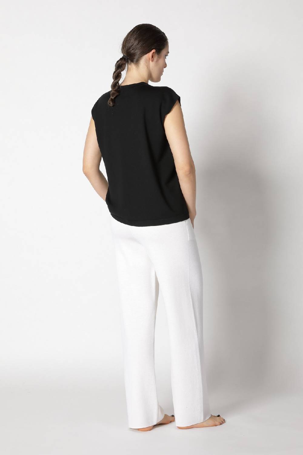 Sminfinity stretchy shell top + contrast mouliné scarf + milano palazzo pants Letzter Tag