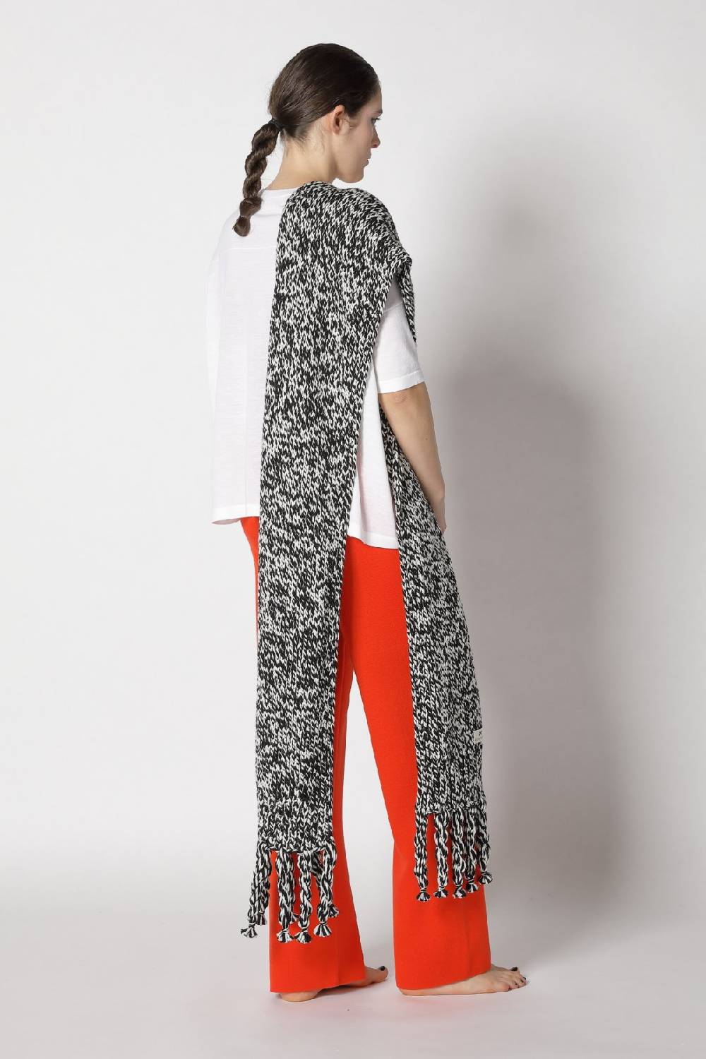 Sminfinity flowing cape jumper + milano palazzo pants + contrast mouliné scarf Nur für heute