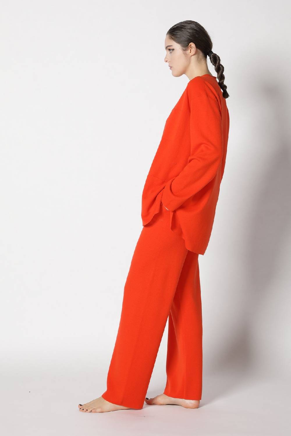 Sminfinity milano one button jacket + flowing cape jumper+ milano palazzo pants Sonderangebot der Fabrik