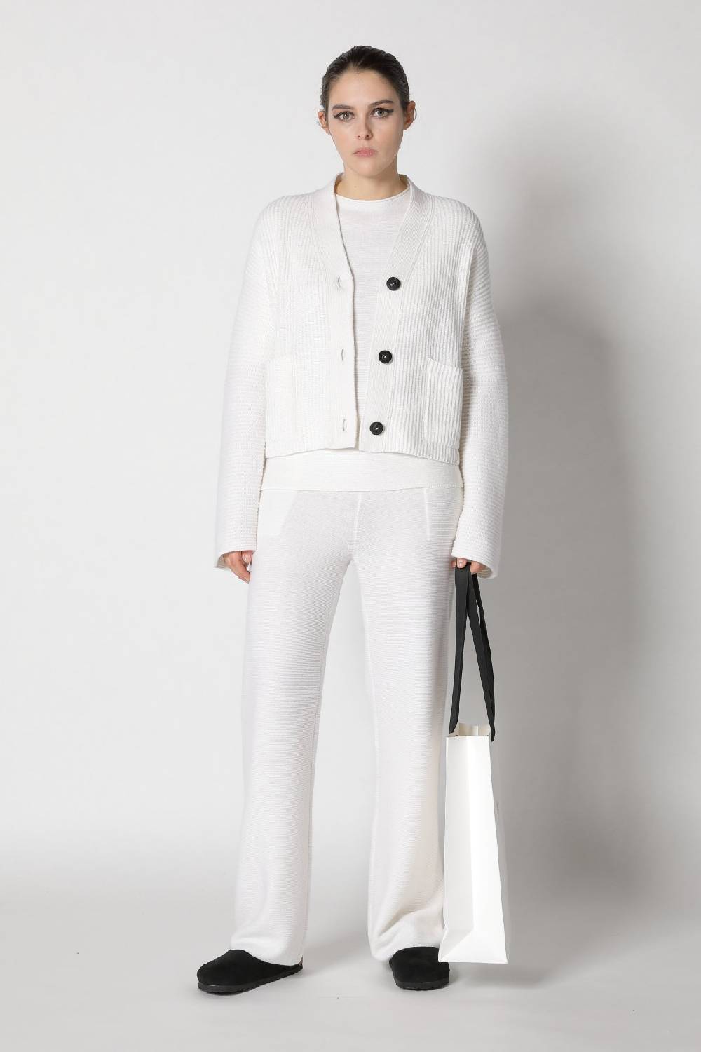 Sminfinity slouchy rib cardigan + garter T jumper + garter palazzo pants Speichern exportieren