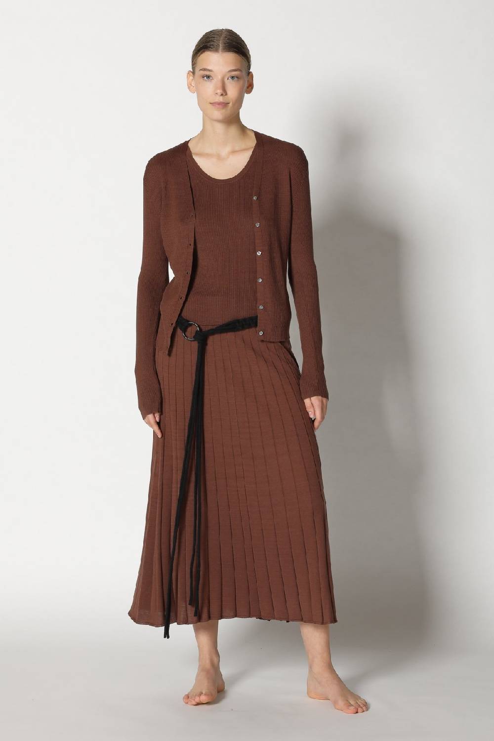 Sminfinity silky rib cardy + silky rib tank top + silky sun rib skirt + hang loose ring belt Sonderangebot