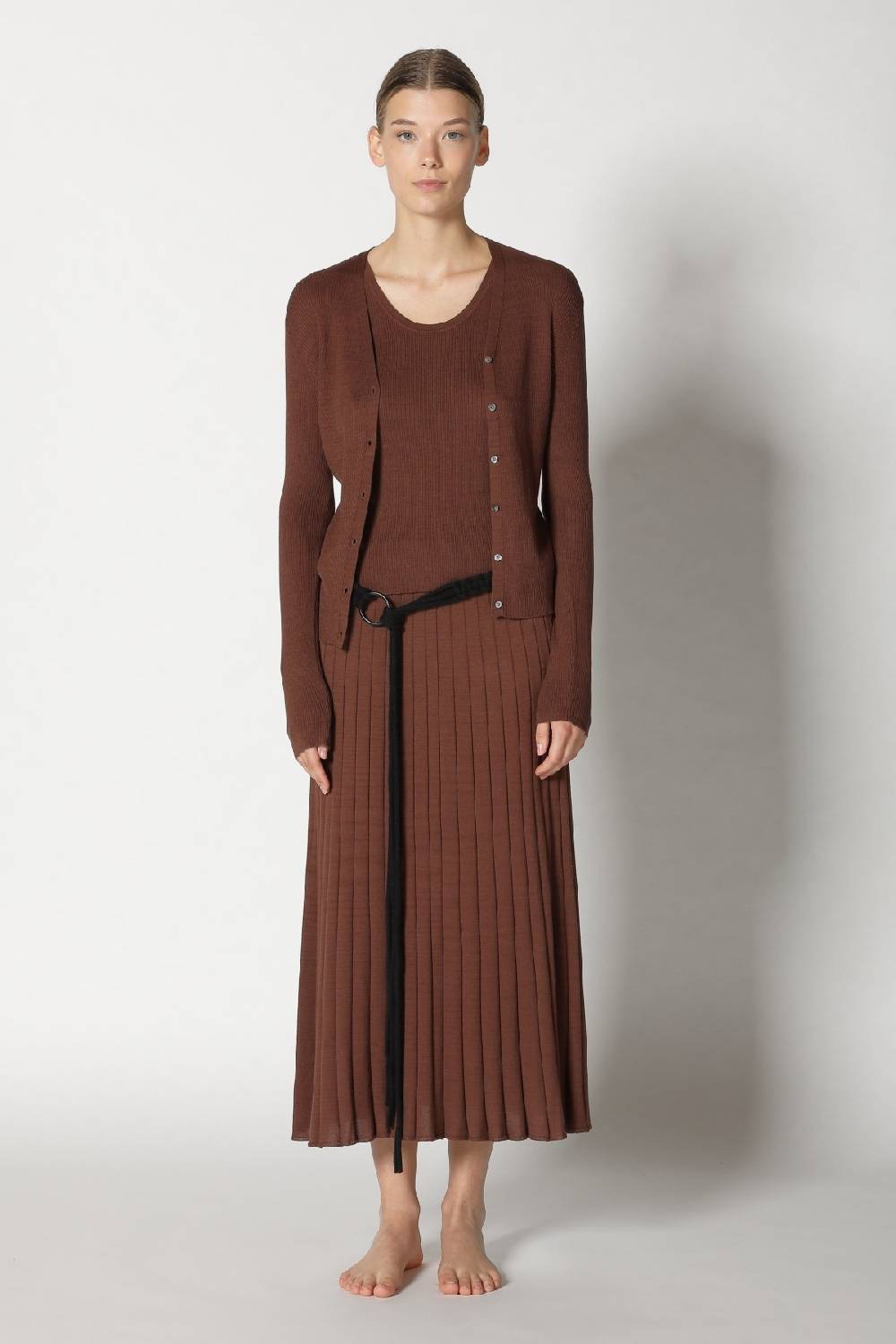 Sminfinity silky rib cardy + silky rib tank top + silky sun rib skirt + hang loose ring belt Sonderangebot