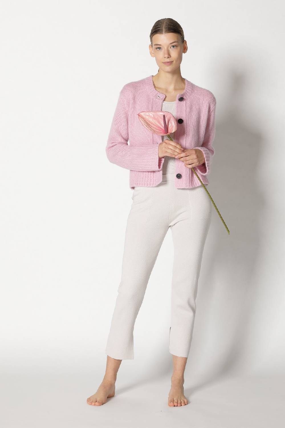 Sminfinity fluffy cropped jacket + silky rib tank top + silky cropped pants Vatertagsangebot
