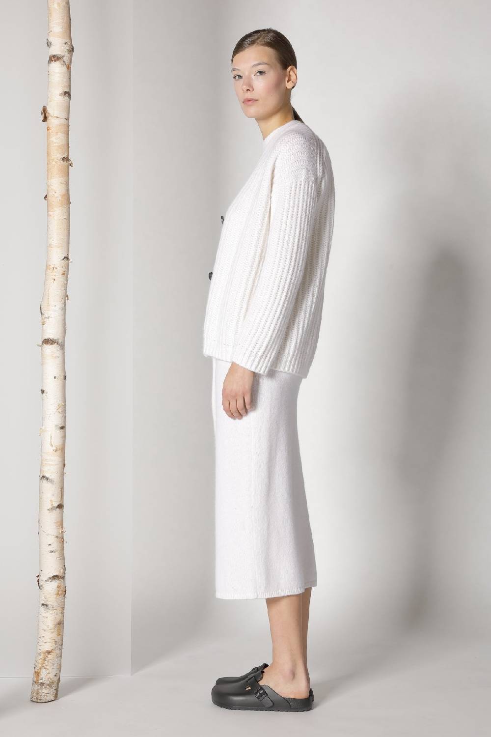 Sminfinity blurry ribbed cardigan + blurry crew top + blurry tulip skirt Bis zu 50% Rabatt
