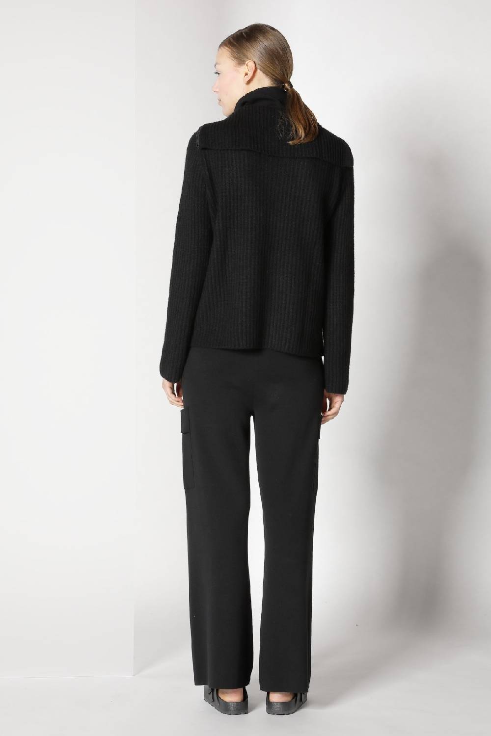 Sminfinity blurry ribbed zip-jumper + fitted turtle top + cargo bellbottom pants Clearance-Verkauf