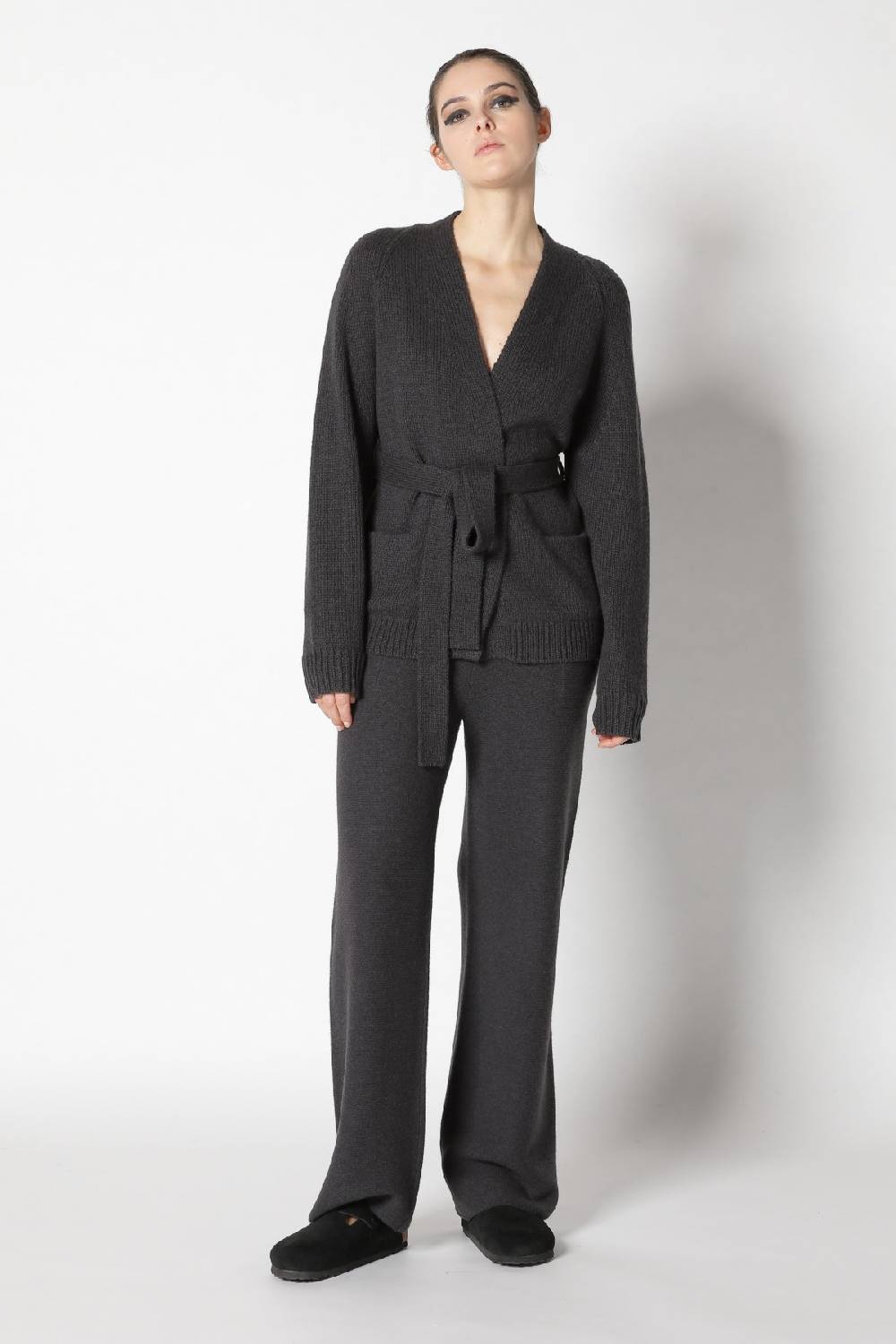 Sminfinity airy belted jacket + garter palazzo pants Neueste Mode