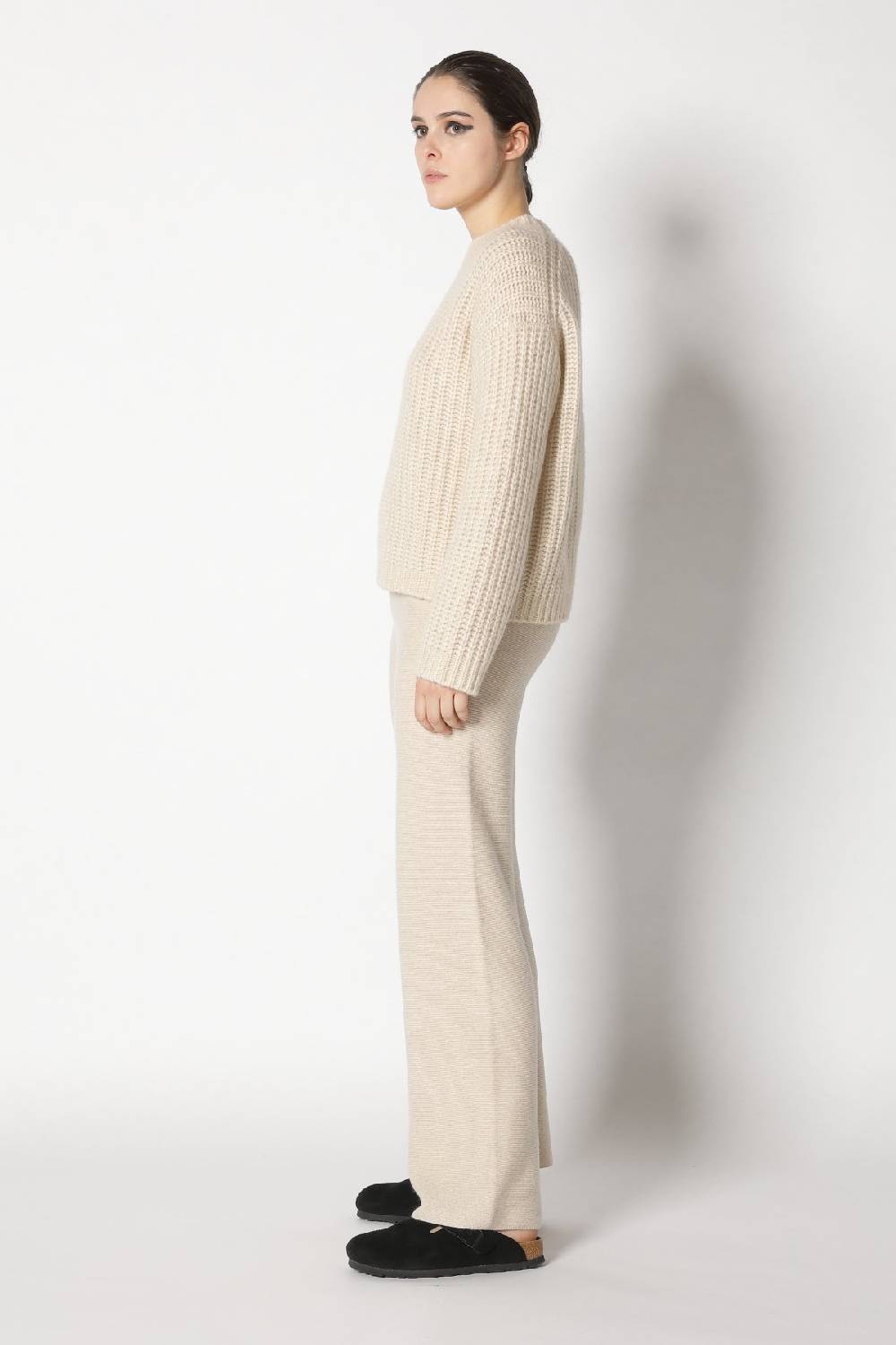 Sminfinity blurry chunky crewneck + garter palazzo pants Online Outlet
