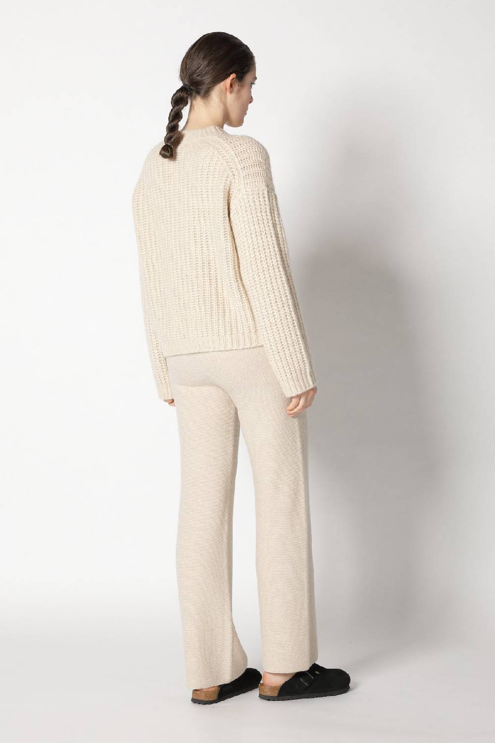 Sminfinity blurry chunky crewneck + garter palazzo pants Online Outlet