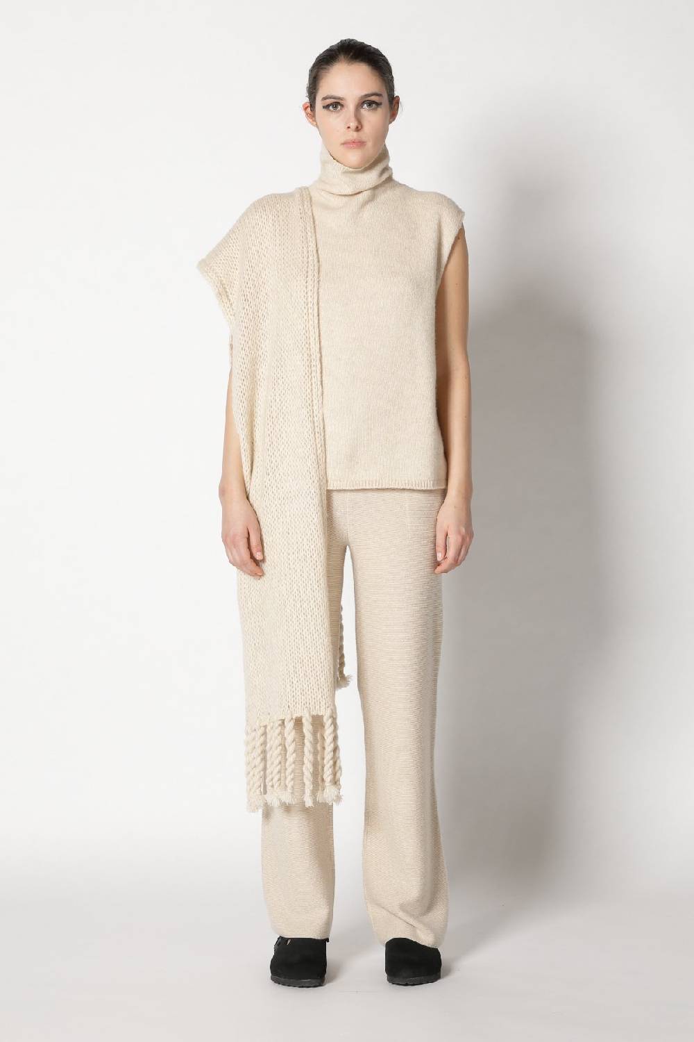 Sminfinity blurry turtle top + blurry chunky scarf + garter palazzo pants Exklusive Angebote
