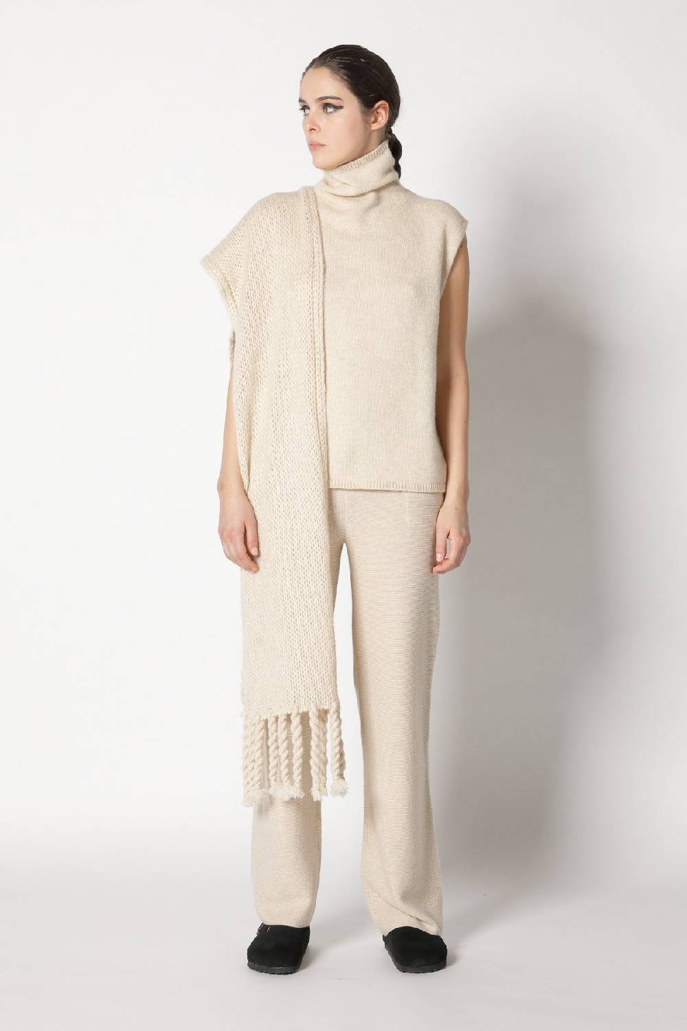 Sminfinity blurry turtle top + blurry chunky scarf + garter palazzo pants Exklusive Angebote