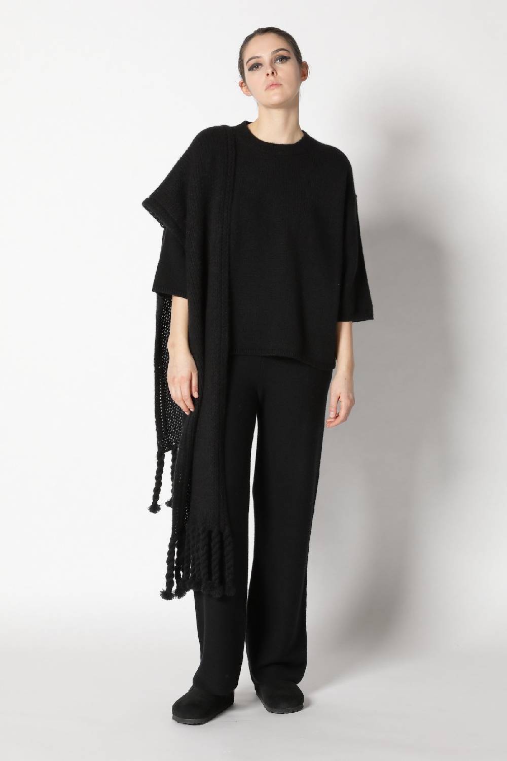 Sminfinity blurry crew jumper + blurry chunky scarf + garter palazzo pants Saisonale Angebote