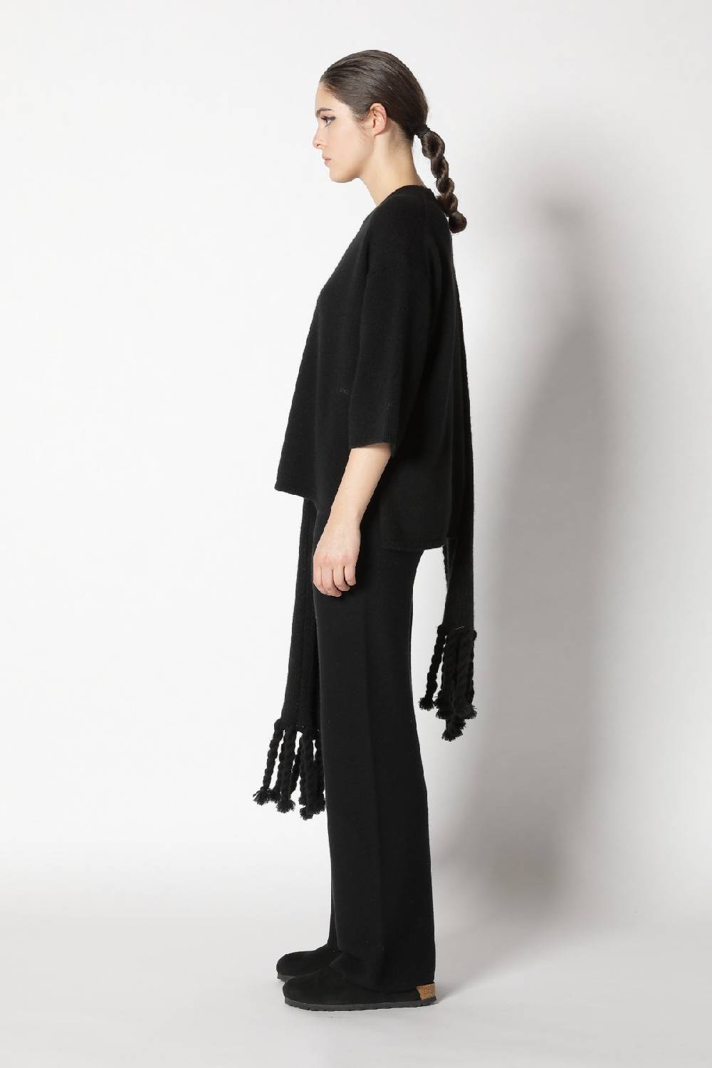 Sminfinity blurry crew jumper + blurry chunky scarf + garter palazzo pants Saisonale Angebote