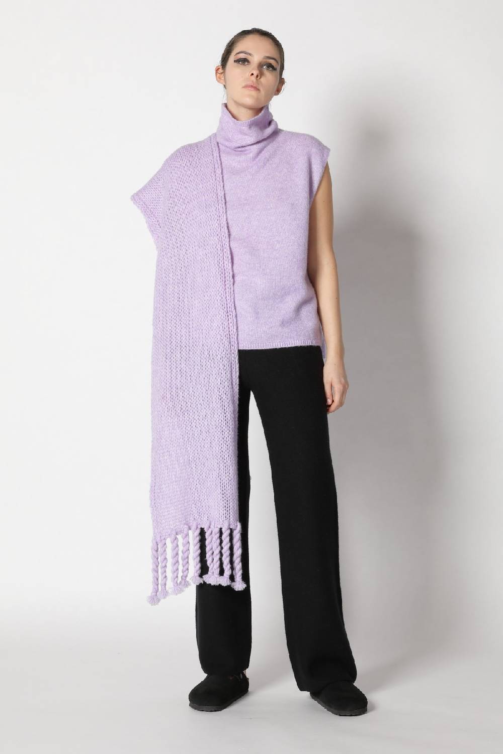 Sminfinity blurry turtle top + blurry chunky scarf + garter palazzo pants Tägliche Deals