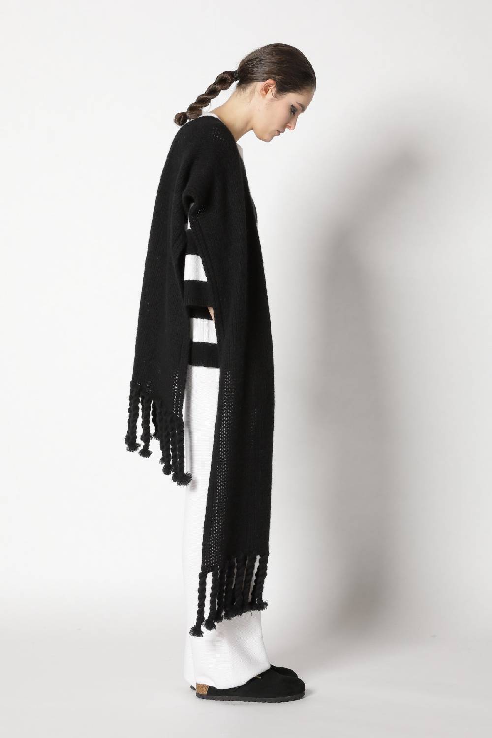 Sminfinity blurry stripe jumper + blurry chunky scarf + garter palazzo pants VIP-Rabatte