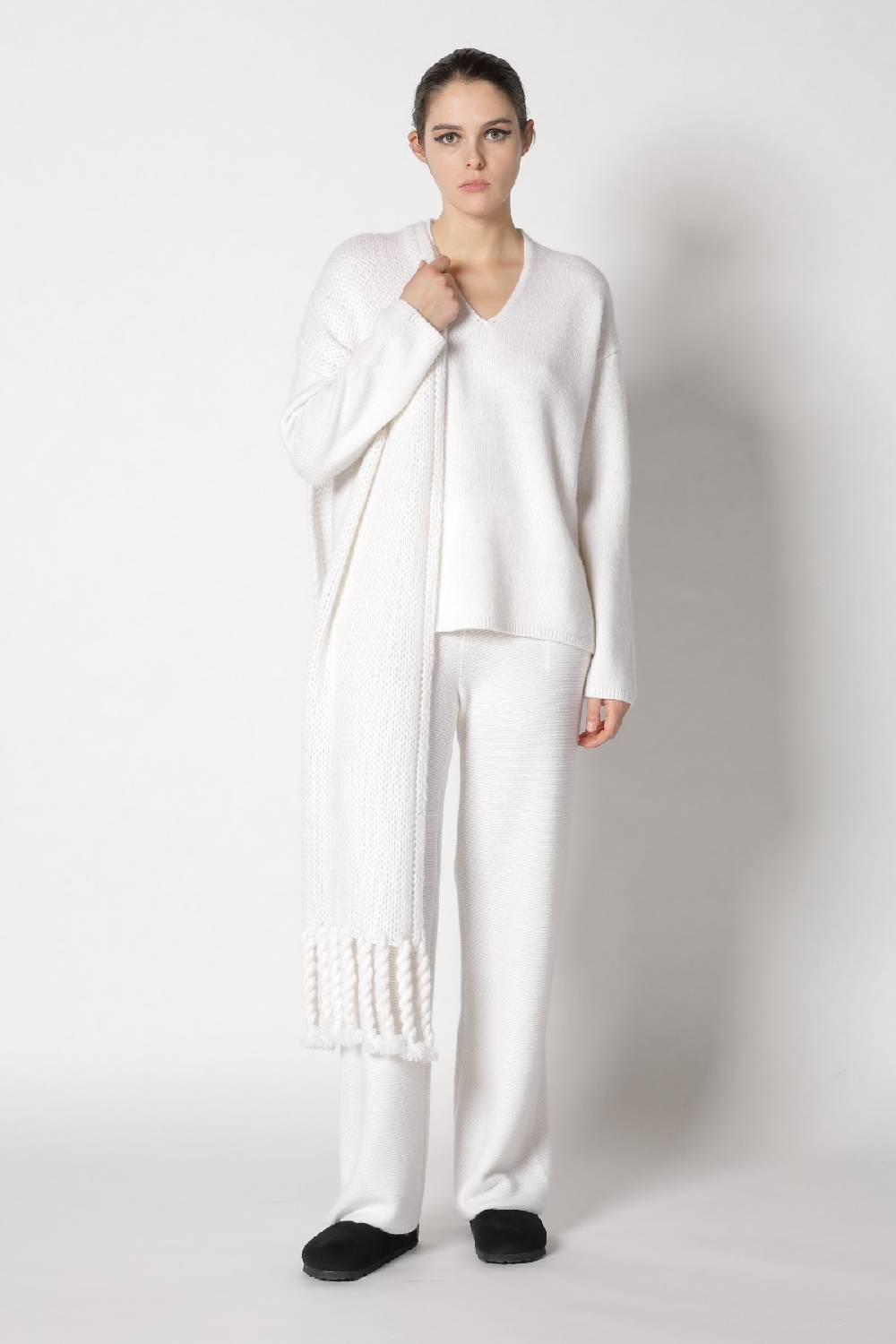 Sminfinity blurry V jumper + blurry chunky scarf + garter palazzo pants Wochenangebot