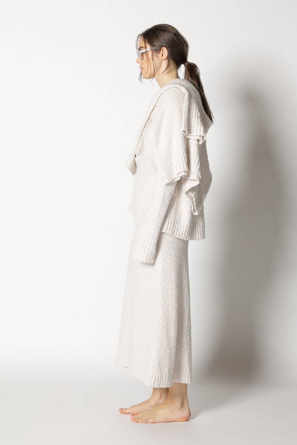 Sminfinity bouclé V neck + bouclé turtle + bouclé A skirt Hotsell