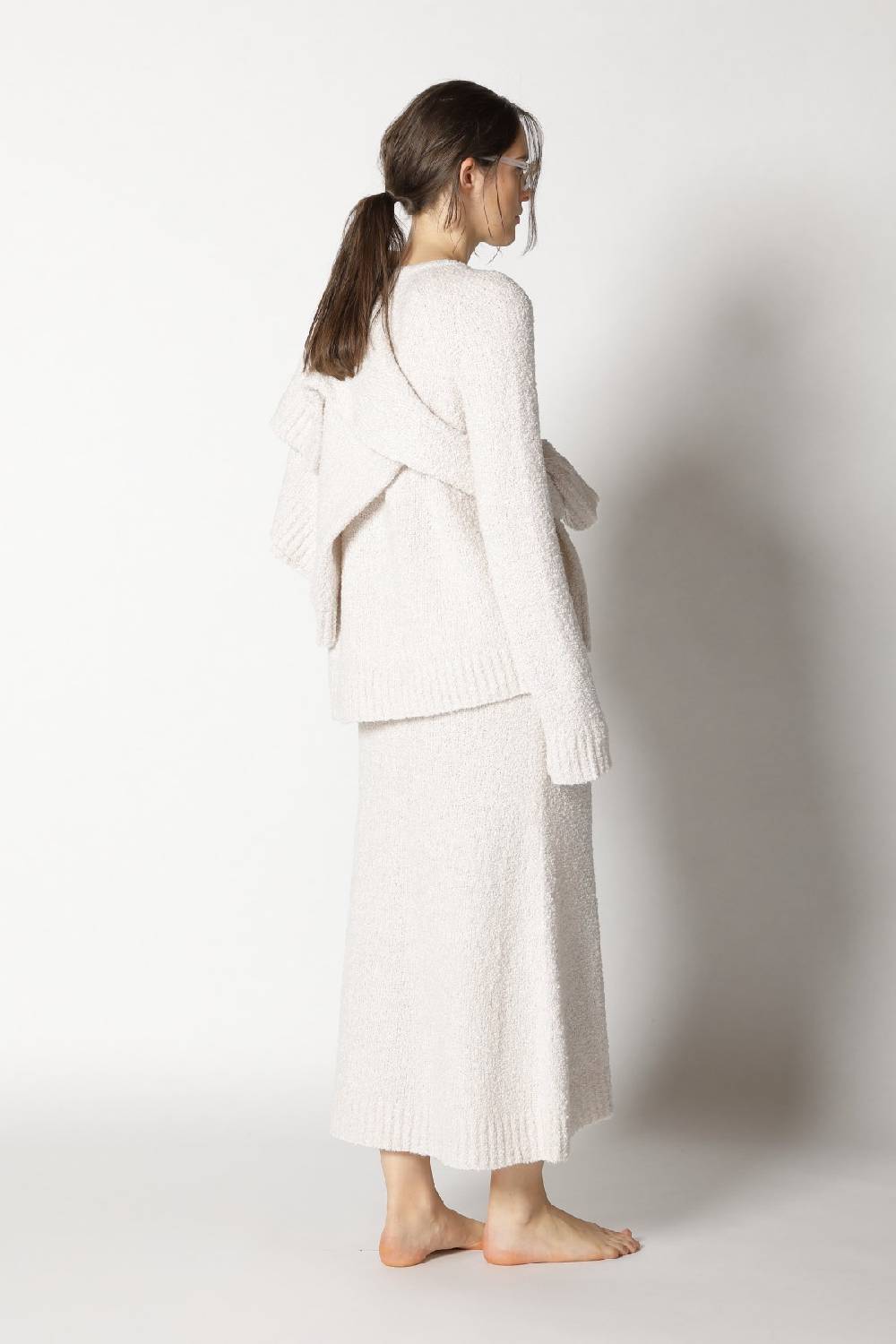 Sminfinity bouclé V neck + bouclé turtle + bouclé A skirt Hotsell