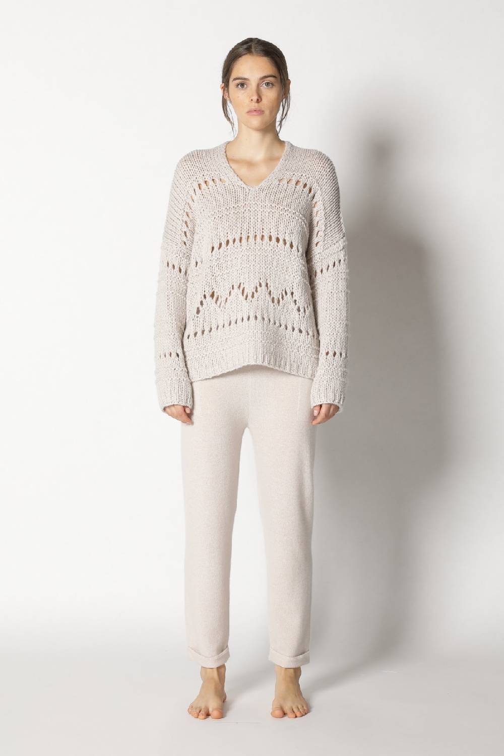 Sminfinity airy ajour V neck + pure boat pants Blitzverkäufe