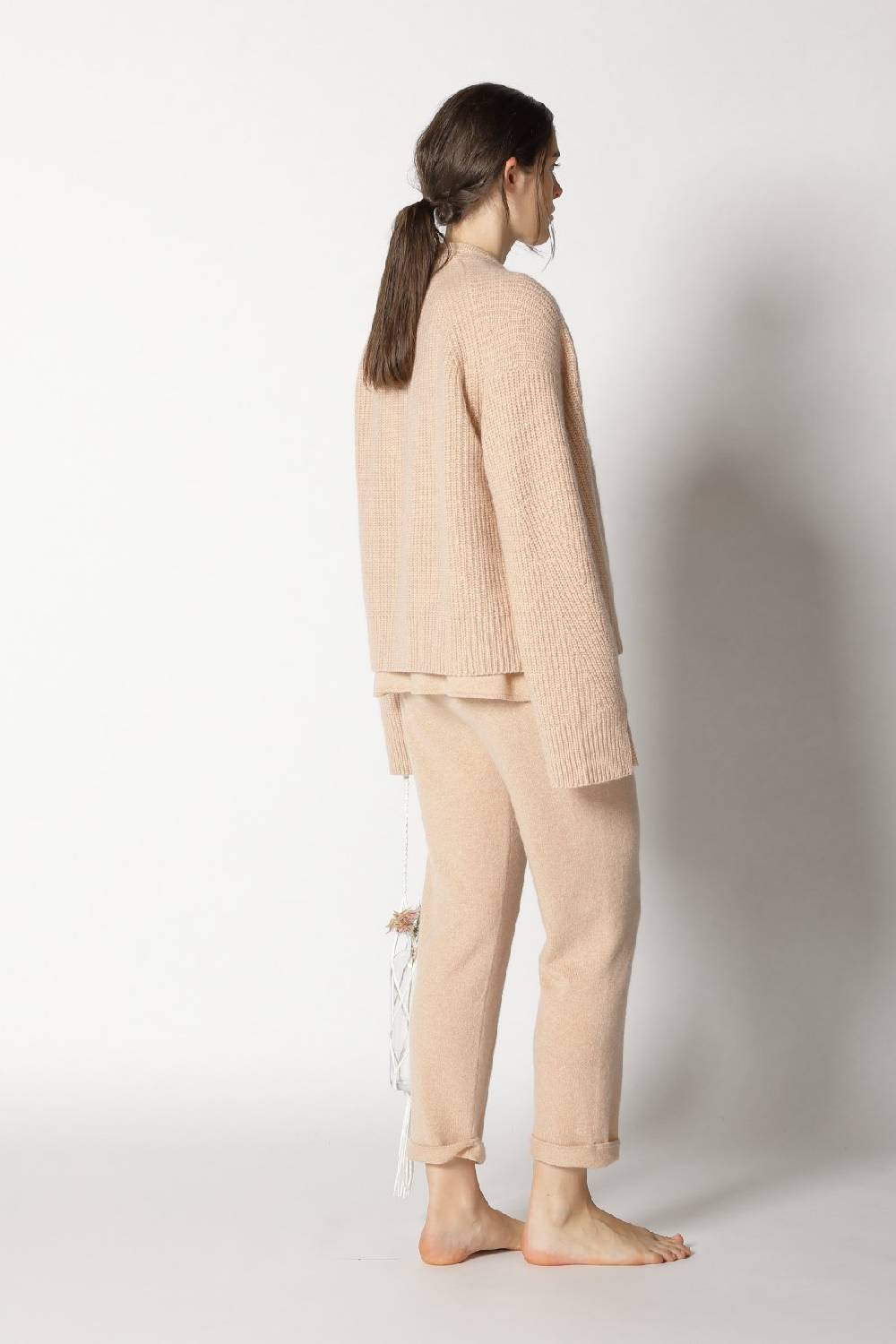 Sminfinity pure V neck + icon rib cardigan + pure boat pants Black Friday