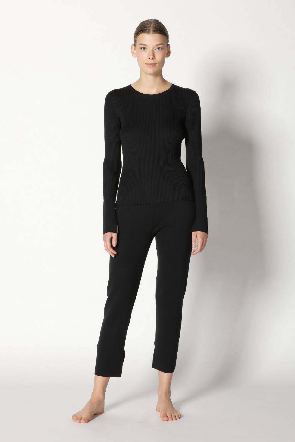 Sminfinity silky rib crew jumper + silky cropped pants Große Rabatte