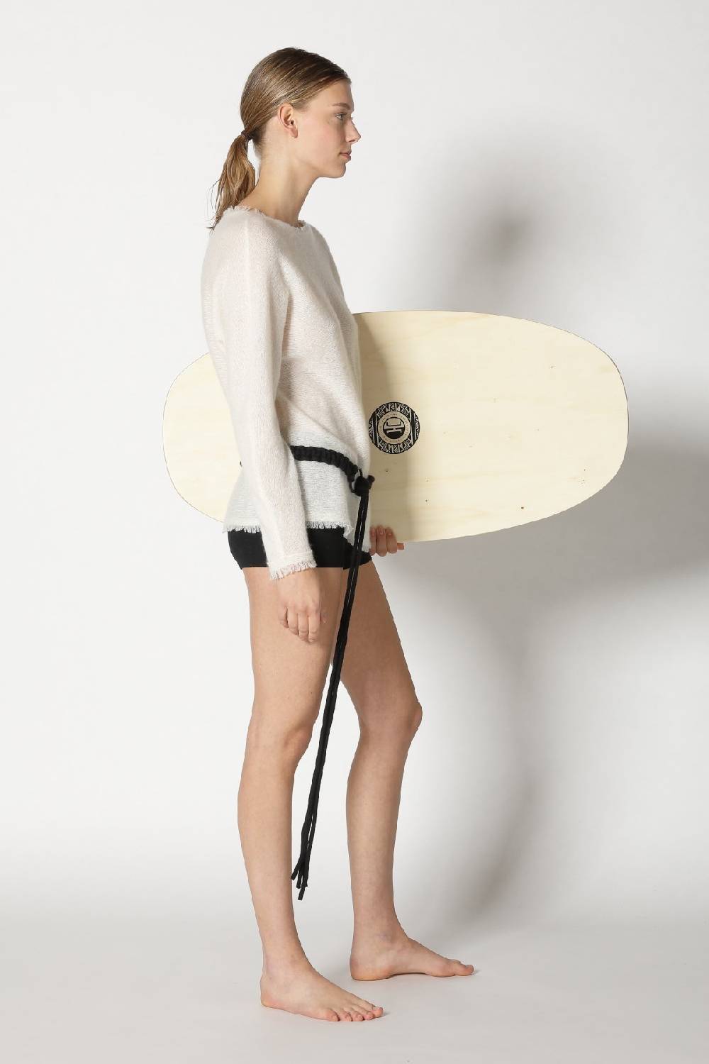 Sminfinity fluffy fringe boatneck + hang loose ring belt Bestseller