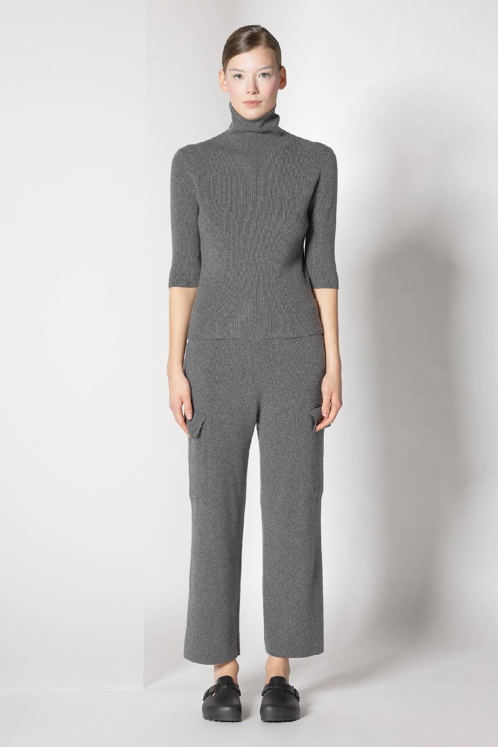 Sminfinity tweed crew jacket + chilly fitted turtleneck + chilly cargo pants Online