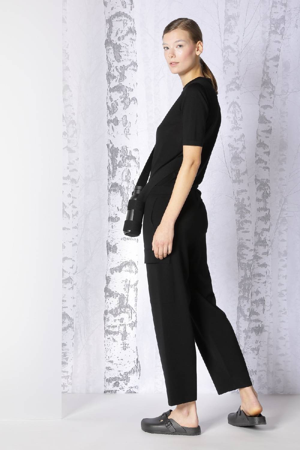 Sminfinity extrafine fitted T + milano cropped cargo pants Sonderangebot