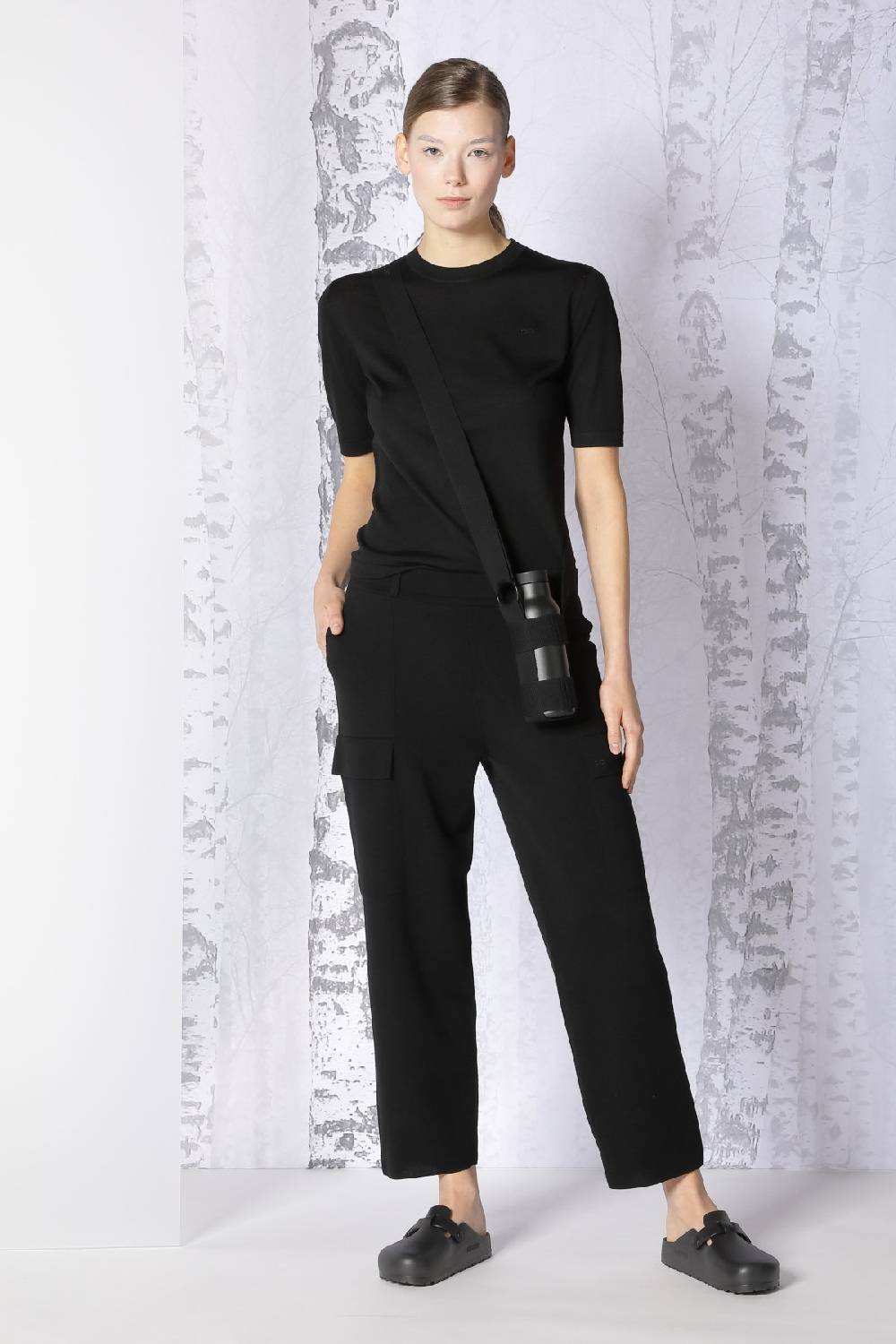 Sminfinity extrafine fitted T + milano cropped cargo pants Sonderangebot