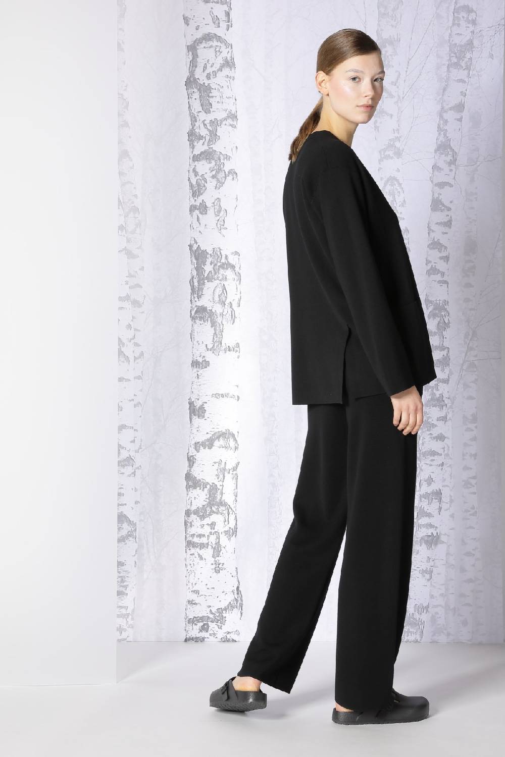 Sminfinity milano slitted jacket + extrafine rib turtle + milano slitted pants Großer Ausverkauf