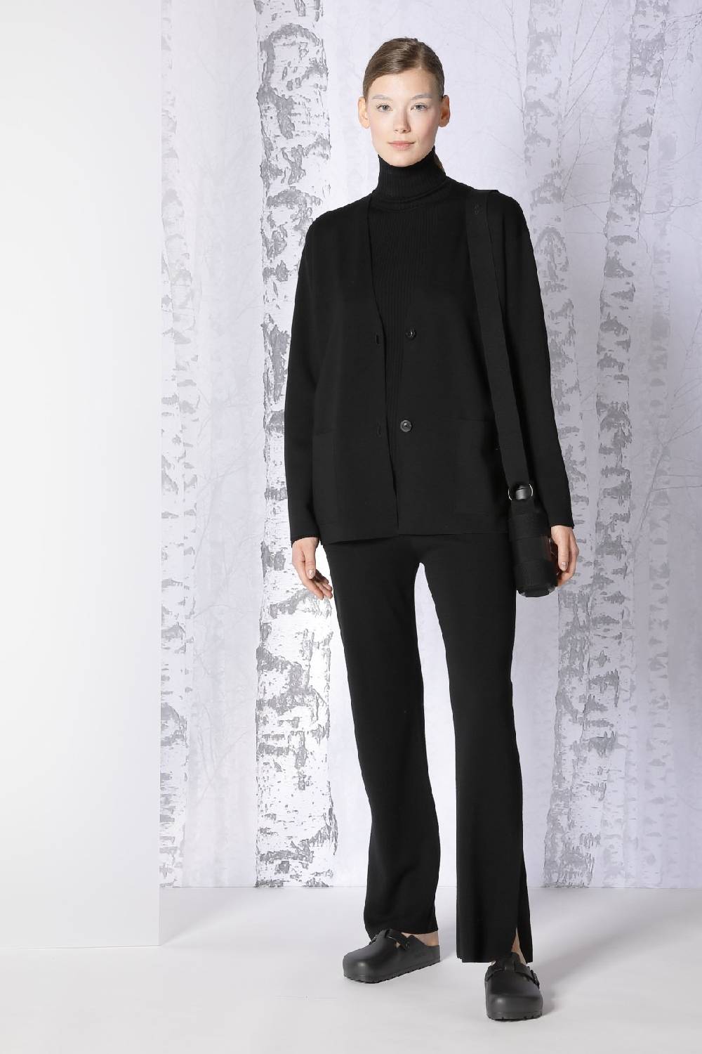 Sminfinity milano slitted jacket + extrafine rib turtle + milano slitted pants Großer Ausverkauf