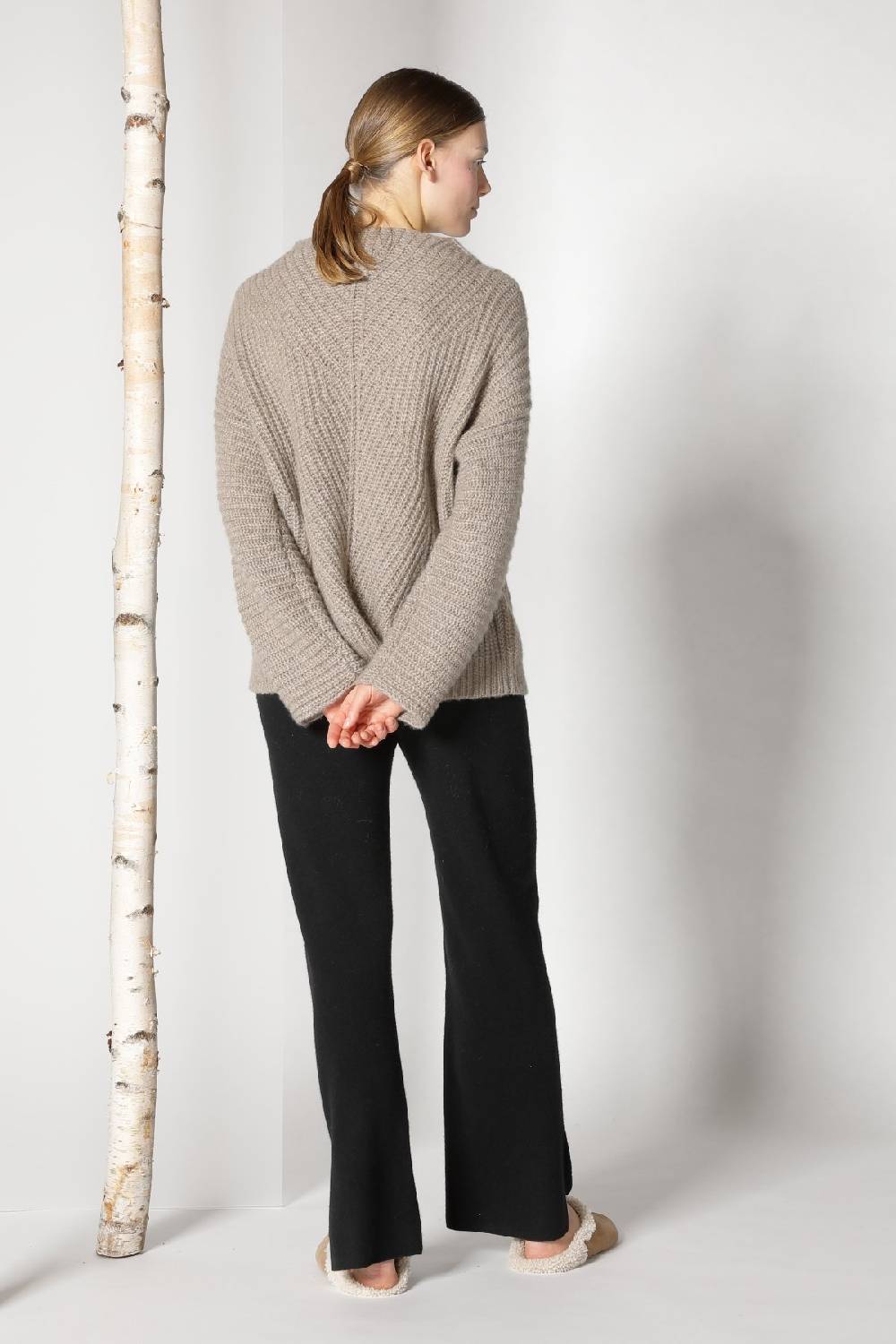 Sminfinity fluffy ribbed cone jumper + pure slitted pants Muttertagsangebot