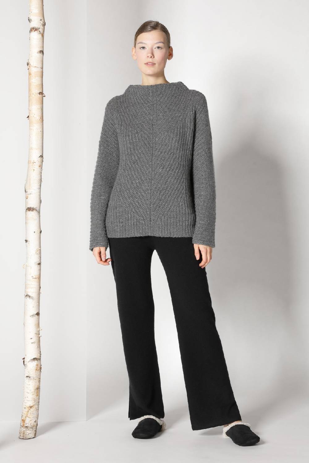 Sminfinity fluffy ribbed cone jumper + pure slitted pants Muttertagsangebot