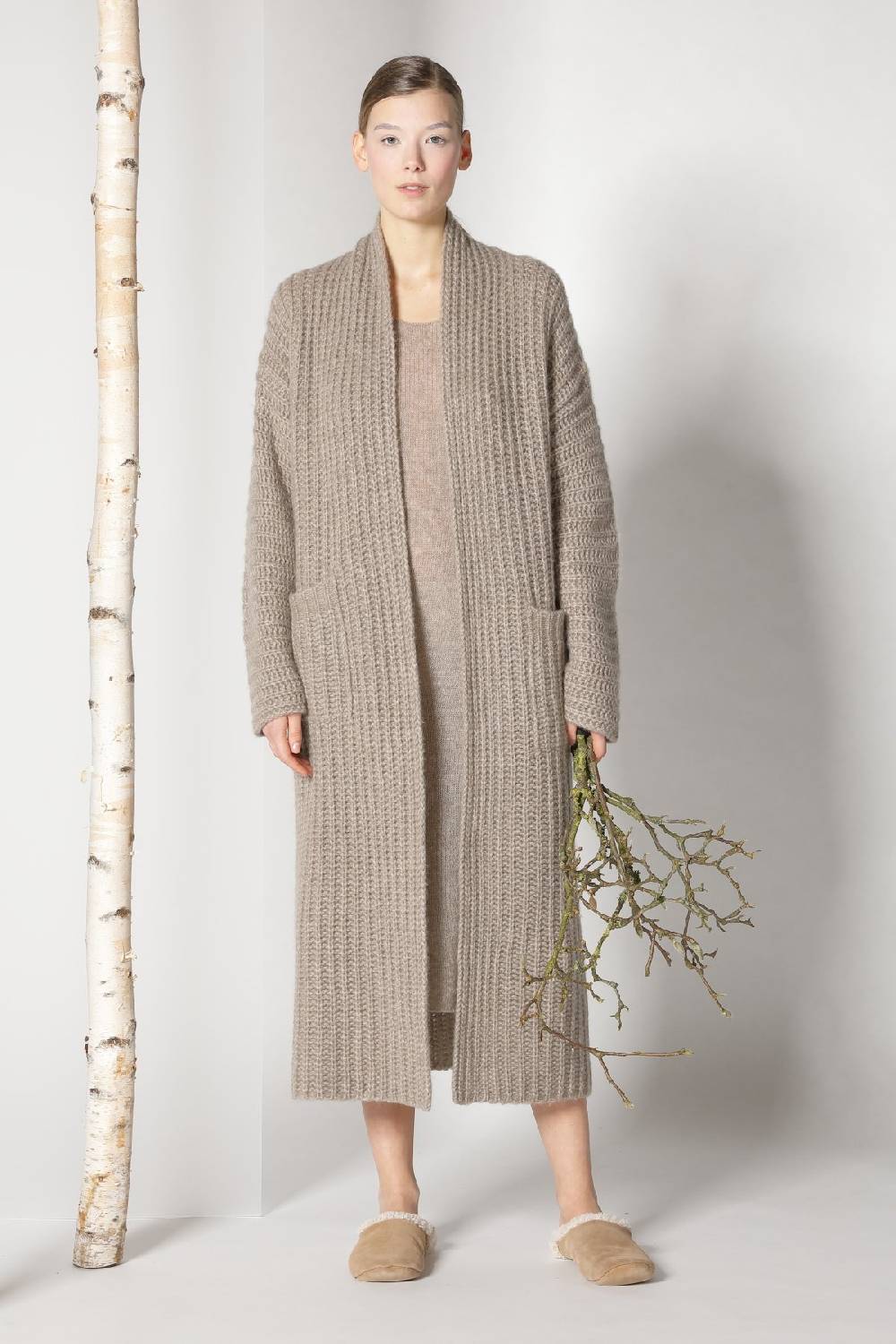 Sminfinity fluffy ribbed maxi coat + fluffy 1 Ply tank dress Vatertagsangebot