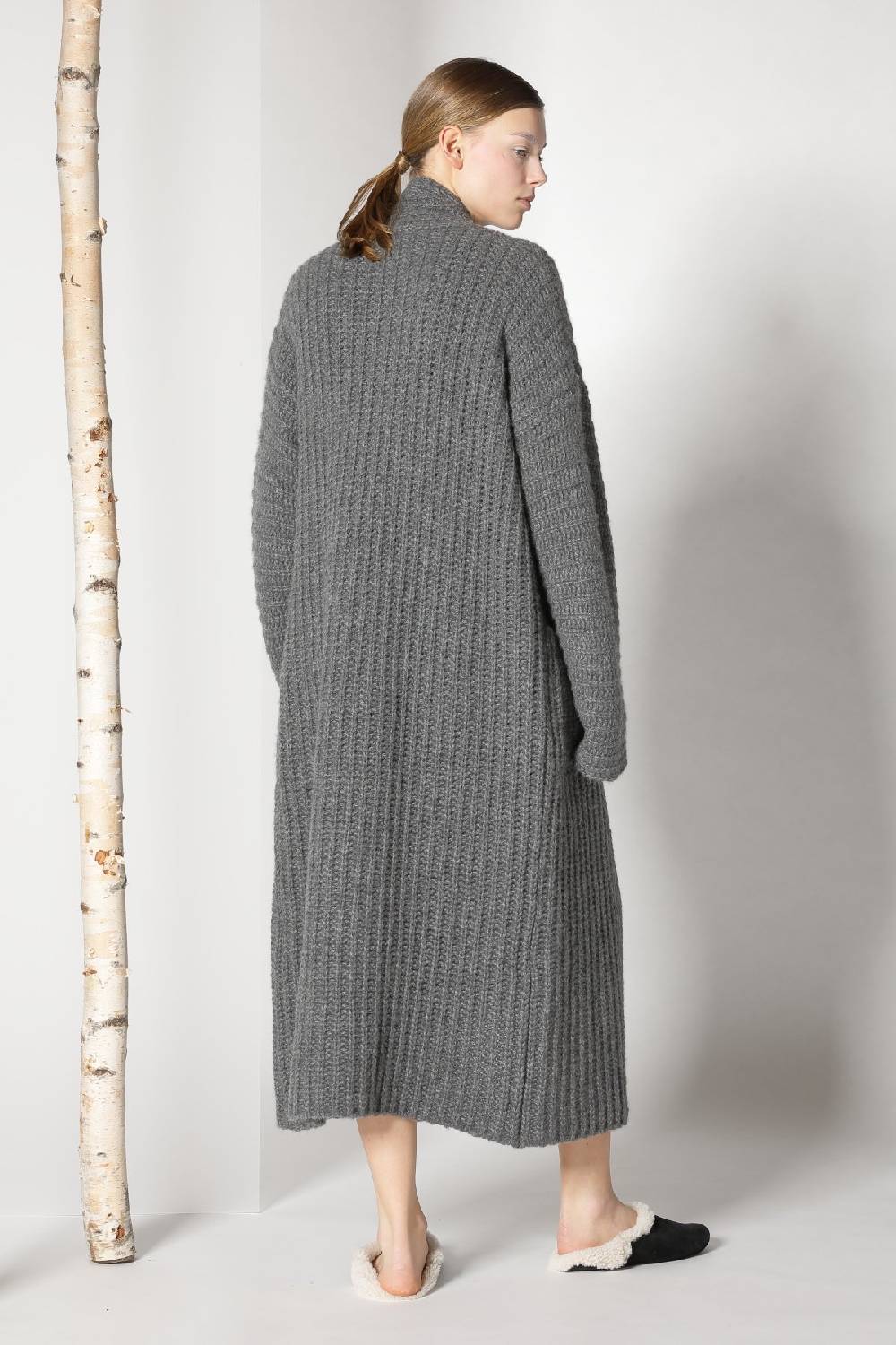 Sminfinity fluffy ribbed maxi coat + fluffy 1 Ply tank dress Jubiläumsangebot