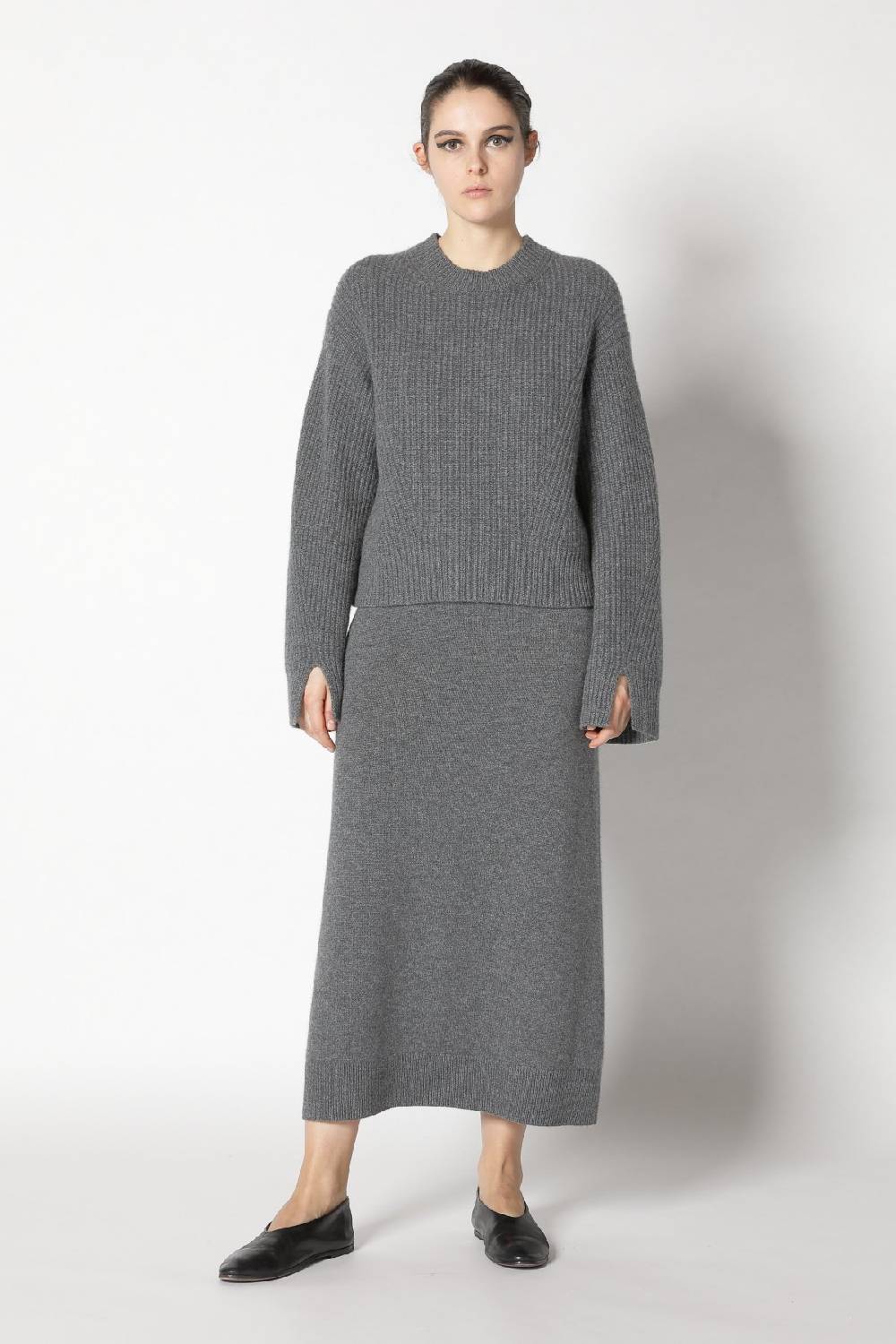 Sminfinity icon rib crew neck + pure A skirt Sonderangebot der Fabrik