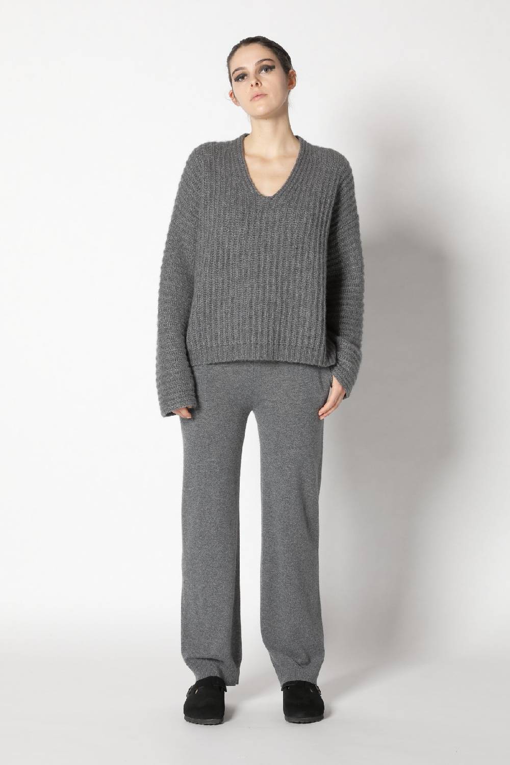 Sminfinity fluffy rib v neck + fluffy triangle + infinite palazzo pants Riesige Rabatte