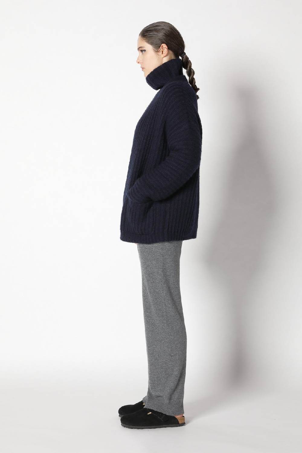 Sminfinity fluffy rib jacket + fluffy rib turtle + infinite palazzo pants Clearance-Verkauf