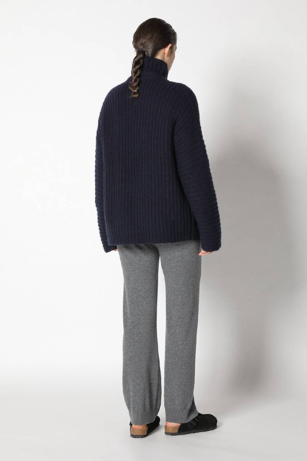 Sminfinity fluffy rib jacket + fluffy rib turtle + infinite palazzo pants Clearance-Verkauf