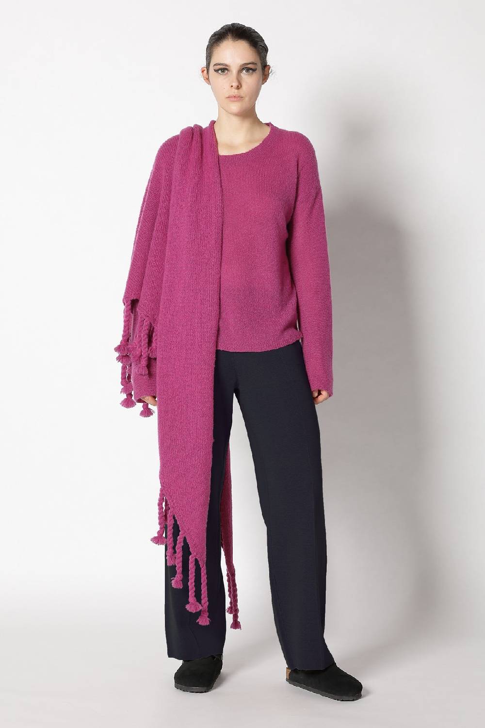 Sminfinity fluffy crewneck + fluffy triangle + silky suit pants Fabrikladen